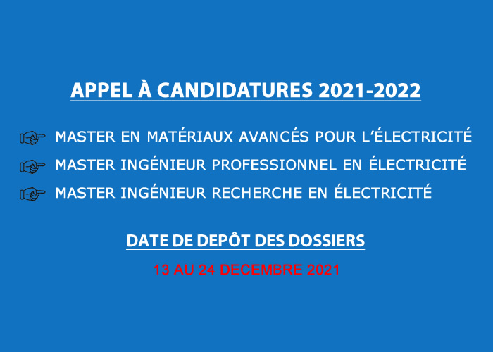 APPEL À CANDIDATURES 2021-2022