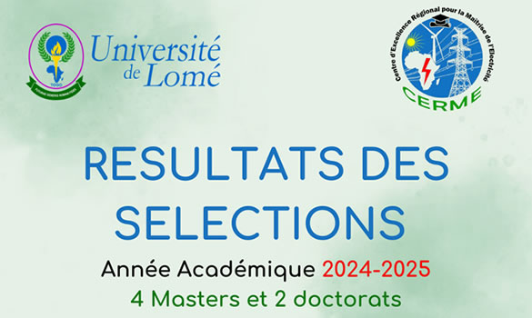 Liste des étudiants autorises à s’inscrire au CERME (université de lome) pour le compte de l’année académique universitaire 2024-2025